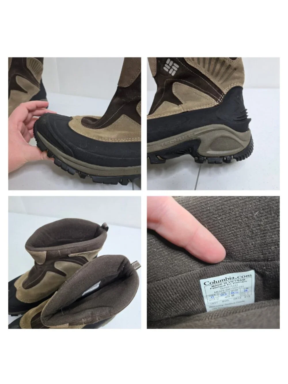 Columbia Men's Snowtrek Techlite Omni-Grip winter boots 11 Brown Snow 200 grams
